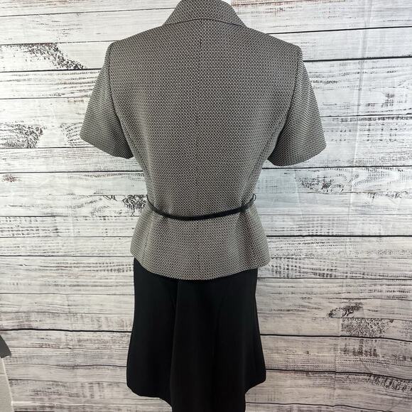 Evan Picone 2pc Blazer Skirt Suit size 6 Black Brown Tweed Career Lawyer - Picture 15 of 16